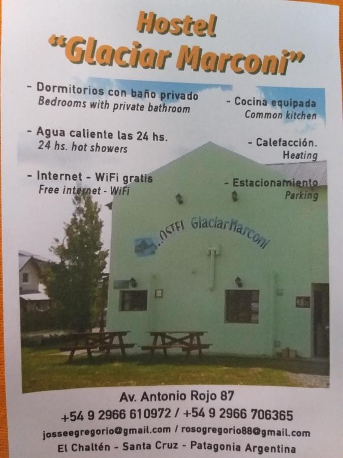 Glaciar Marconi Hostel El Chalten Exterior foto